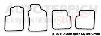 Das Schnittmuster für Fussmatten Fiat 500_2007