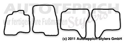 Das Schnittmuster für Fussmatten Mitsubishi Pajero 4 V80 06-