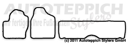 Das Schnittmuster für Fussmatten Seat Alhambra_7M_3tlg_96-00