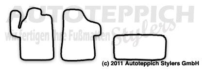 Das Schnittmuster für Fussmatten Mercedes-Benz Viano W639 3tlg._2003-2014
