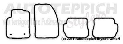Das Schnittmuster für Fussmatten Ford Fiesta JH1 JD3 MK6_2004-2008