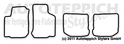 Das Schnittmuster für Fussmatten Seat Toledo_1M_99-04