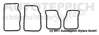 Das Schnittmuster für Fussmatten Daihatsu Rocky F73 F78 F85_1993-2002