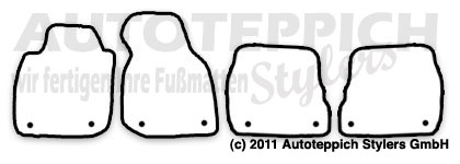 Das Schnittmuster fuer Fussmatten Audi_A6_C5-4B_Halter_FSBSH_97-04