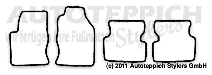 Das Schnittmuster für Fussmatten Ford Focus1_1998-2001