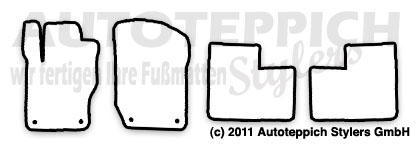 Das Schnittmuster für Fussmatten Mercedes-Benz M-Klasse W164_2005-2011