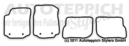 Das Schnittmuster fuer Fussmatten Audi_A6_C4_Halter_FSBS_94-97