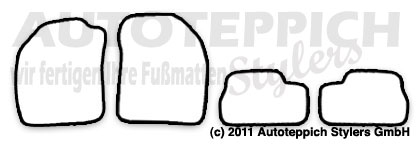 Das Schnittmuster für Fussmatten Nissan Micra K11 93-03