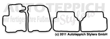 Das Schnittmuster für Fussmatten Mazda Premacy GR Limo_1999-2005